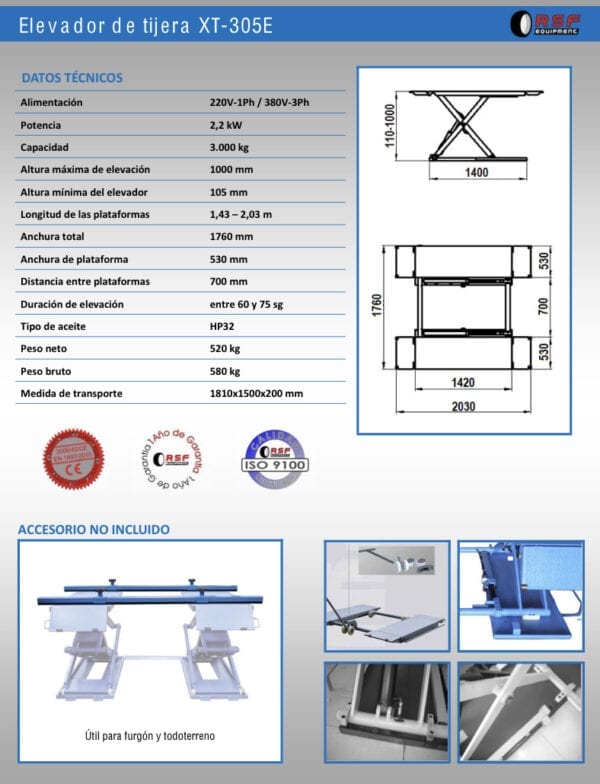 Elevador de Tijera Hidráulico portátil RSF - Imagen 5