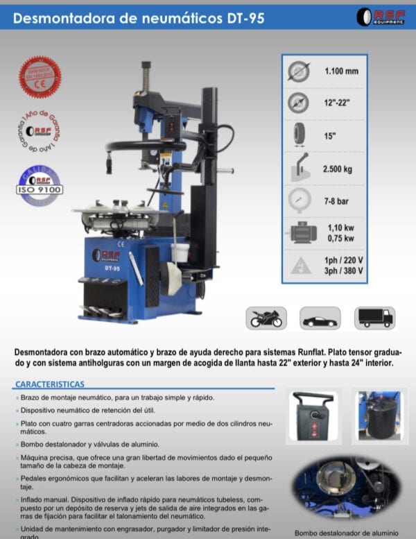 Desmontadora de Neumáticos Automática con brazo de ayuda RSF - Imagen 7