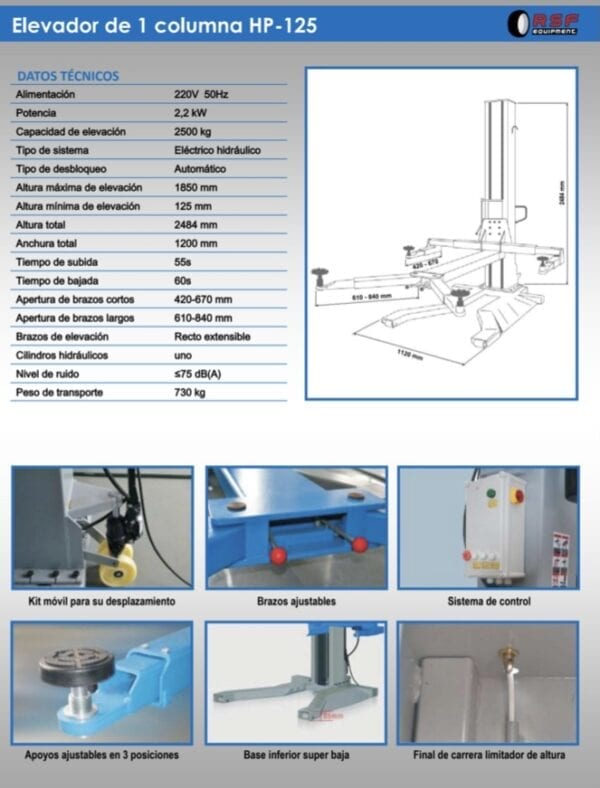 Elevador hidráulico de una columna RSF - Imagen 3