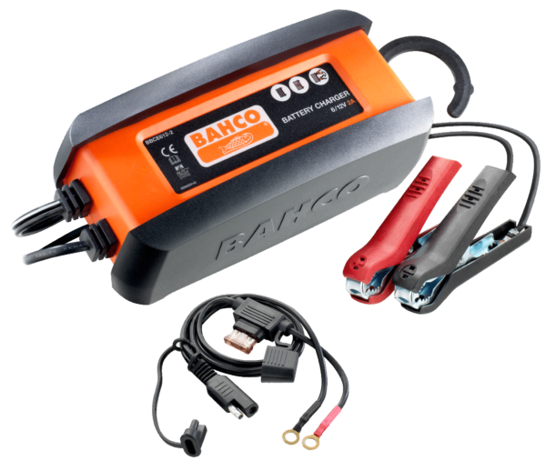 Cargador / Mantenedor electrónico de 2A para baterías de 6 y12 V Bahco