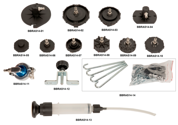 Juego adaptadores para tapones de líquido de frenos Bahco - Imagen 3