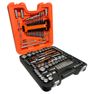 Maletín con Juego de Vasos de 1/4", 3/8" y 1/2"+Llaves combinadas de carraca S137 Bahco, 137 piezas
